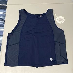 Born Primitive Crop Top tank / tie in back XL / Navy
